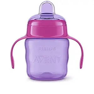 Philips Avent Silicone Rubber Classic Soft Spout Cup, (Pink/Purple) 200 ML 1 Piece