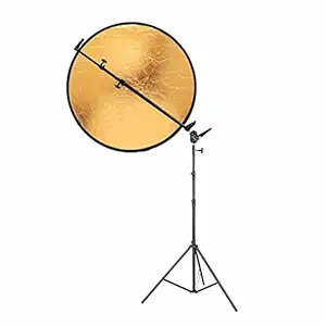 HIFFIN HF- RG Reflector Stand Kit 9ft Stand with Reflector Stand | Reflector 32-inch / 107 cm 5 in 1 Collapsible Multi-Disc Light Reflector with Bag - Translucent, Silver, Gold, White and Black