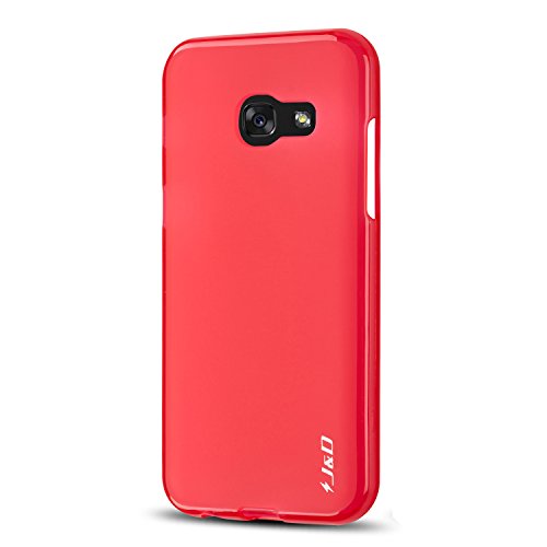Galaxy A5  2017 Version  Funda  J D  Coj  n Fino   Parachoques Ligero   Protecci  n contra Ca  das  Resistente Funda TPU Protectora para Samsung Galaxy A5  Release in 2017  - Rojo