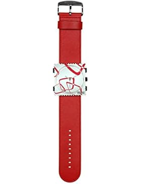S.T.A.M.P.S. Stamps Uhr KOMPLETT - Zifferblatt Screen mit Lederarmband rot
