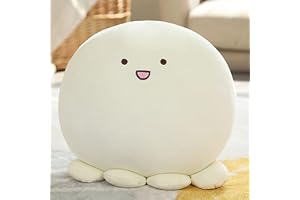 Plush Body Pillow 9", Cute Stuffed Animal Cylindrical Hugging Pillow for Kids, Super Soft Kawaii Cartoon Sleep Pillow Toy for Nap and Bedding, Round Dinosaur and Octopus Design Gift