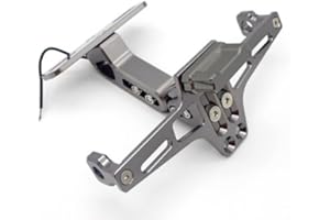MXQCLSA Moto Portamatrículas, para Aprilia SR GT 125 200 Marco Matricula Moto Ajustable con Luz de Matrícula para matrícula de Motocicleta,B