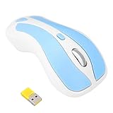  Jacksking USB Empfänger, 6D Gyroscope 2.4G TV Drahtloser optischer Fly Air Mouse Empfänger für PC Smart TV(White+Blue)