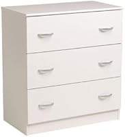 Parisot 6487CO3T ESSENTIAL Commode avec 3 Tiroirs Panneau de particules Blanc 80 x 44 x 88 cm