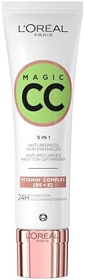 L'Oréal Paris, Crema Anti-Rossori Color Verde, Con Vitamine B5 ed E, Pelle Idratata Fino a 24h e Uniformata, Risultato Naturale, Magic CC Cream, 30 ml