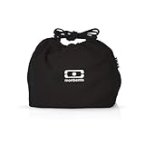 pochette schwarz Die Tragetasche aus Polyester ist widerstandsfähig, ästhetisch und leicht zu reinigen. Sie hat ideale Größe für eine Bentobox, die Schnüre sorgen zudem für eine leichte Trageweise.