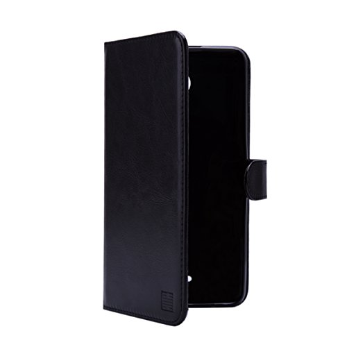 32nd   Funda Flip Carcasa de Piel Tipo Billetera para Alcatel Pixi 4  6   Pantalla de 6 pulgadas  version 3G SOLO  Ref del modelo empieza por OT-8050  con Tapa y Cierre Magn  tico y Tarjetero - Negro