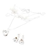  Damen-Hallskette und Ohrstecker Sterling-Silber 925 Swarovski-Kristalle in Geschenkbox wunderschöner Schmuck für besondere Menschen