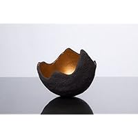 Lichtschale gold, Größe S, Beton schwarz | Unikat handmade | Geburtstagsgeschenk