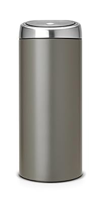 Brabantia 399664 Touch Bin Poubelle avec Seau Intérieur en Plastique Platinum 30 L