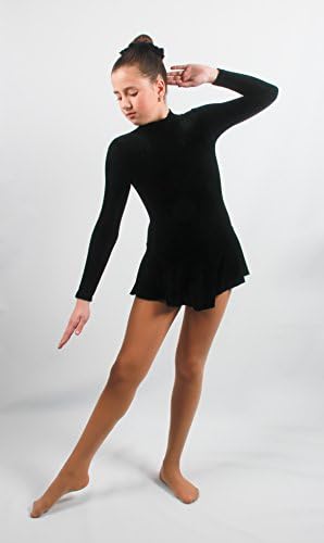 Figure skating dress - Color: black - Size: from 104 -110 to XL (Black, Size: 140-146/ Age: 9-11 years/ Height in cm: 135-146)