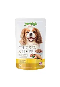 Jerhigh Wet Dog Food, Human Grade High Protein Chicken, Gravy Chicken & Liver (Pack of 12)