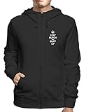 sudadera hombre con impresion T-Shirtshock Sudadera con Capucha Zip Negro TKC1255 Keep Calm and Buff UP