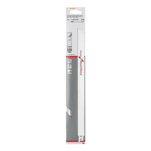Bosch Pro Säbelsägeblatt Flexible für Wood und Metal zum Sägen in Holz und Metall, S 1222 VF, 5 Stück - 2