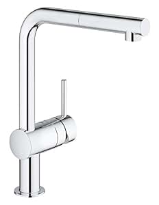 GROHE Minta | Küchenarmatur - Spültischarmatur | mit herausziehbarem Auslauf, L-Size | 32168000 ...