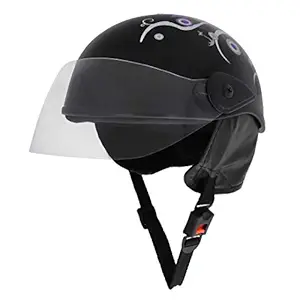 Sage Square Adjustable Kids Helmet for Baby Safety and Comfort (3-12 Years) Sticker (Black Glossy Design2)