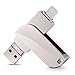Produktbild DEYE 128 GB Memory Stick, Share 3-in-1-Stick Externer Speicher USB-Sticks 360 Swivel Faltbare USB 3.0-Thumb-Pen-Sticks für (Silber),256GB