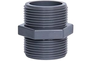 NO LOGO ZDX-GJZJ, 1pcs 1/2" 3/4" 1" 1-1/4" 1-1/2" BSP Filetage mâle Hex Nipple Union PVC Gris Tuyau Adaptateur Raccord Coupler Eau Connecteur bsp (Size : 1 1/2")