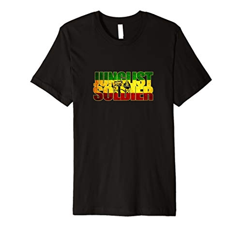 Junglist Soldier T-Shirt - Cool Rasta Jungle Music Shirts T-ShirtOEKO-TEX STANDARD 100