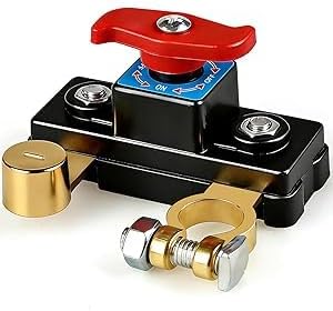 Car Battery Isolator Switch 12v-24v Pure Copper Car Battery Power Cut-Off Switches Breaker Car Battery Disconnection Switch for Cars Truck RV Marine and Boat, Anti-Theft & Power Failure Protection (1)