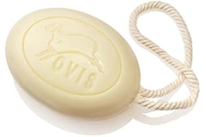 HANSEN GMBH Ovis Seife Schafmilch Oval Kordel 10x7x4,5 cm 200 g Wiesenduft