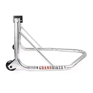 Grandbiker Rear Wheel Paddock Stand Extra Strong with Swing Arm Rest Universal for All Bikes (Silver)