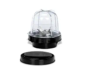 Gemini Durable Small Bullet Juicer Jar ABS Plastic Set of 1 Bullet Jars 350ml, Color Black