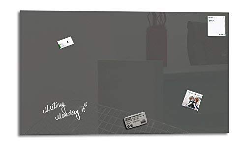 Glas Expert | Smart Glass Board ® | Tableau Magnetique en Verre | 100 x 60 cm | Gris | Affichage Mémo Aimanté | Memo Board Magnétique Affichage | + 3Aimants + 1Marqueur + 1Brosse à effacer