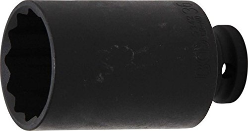 BGS Kraft-Steckschlüssel-Einsatz, 12-kant, 36 mm, 12,5 (1/2), 1 Stück, 5342