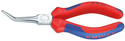KNIPEX 31 25 160 Greifzange (Nadelzange) verchromt mit Mehrkomponenten-Hüllen 160 mm