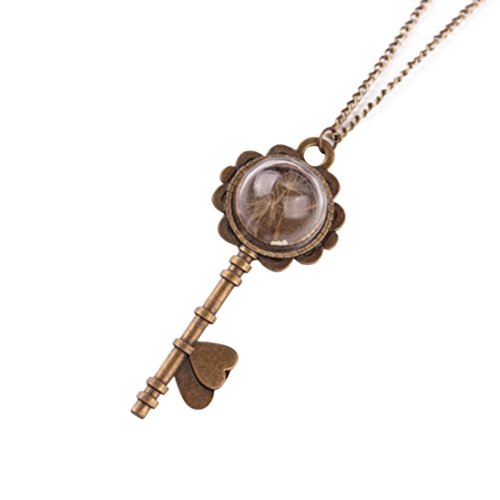 OverDose 1PC New Hademade Retro Dandelion Seeds Glass Bottle Chain Pendant Necklace