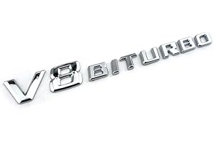 KEYSCOVER V8 Biturbo Schriftzug 3D Emblem Logo G63 S63 SL63 CL63 C63 CLS63 AMG (Chrom.)