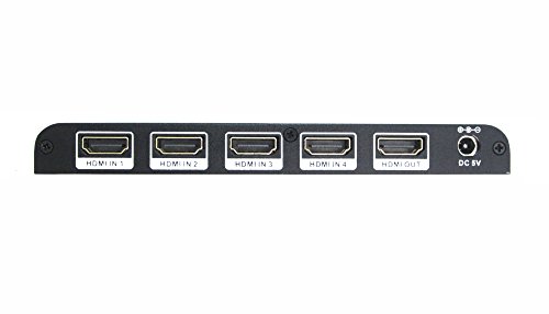 WINGONEER 5×1 HDMI Switch / Verteiler / Rangierlok UHD 4K HDMI 2.0 HDCP 2.2 3D 1080P DVI1.0 Full HD 5 In 1 Out mit Fernbedienung - 4