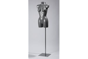 THE SHOPFITTING SHOP SILVER Donna Lingerie Swimwear Fashion Manichino Busto completo con piattaforma di in metallolo