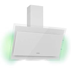 Klarstein Mirage 90 - Hotte murale, sans tête, 90 cm, A++, 550 m³/h, silencieux : 59 dB, Touch Control, éclairage ambiant, 3 réglages de puissance, air de recirculation/évacuation, blanc
