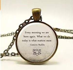 Buddha Quote Necklace, Motivational Wisdom Pendant, Inspirational Yoga Jewelry
