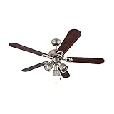 PRÁCTICA COMBINACIÓN: La combinación de lámpara y ventilador está diseñada para funcionar con una sola toma de corriente e instalarse de manera sencilla, preferiblemente en el centro de la habitación.