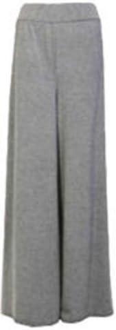 Topnotch LADIES PALAZZO TROUSERS WOMENS FLARED WIDE LEG PAINTS PLAZZO 8-14 (UK M/L 12/14, LIGHT GREY)
