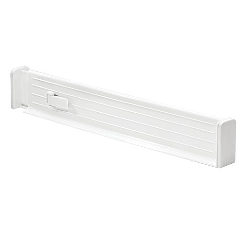 mDesign 4er-Set Schubladen-Organizer – dank verstellbarer Trennelemente Schublade organisieren – Schubladeneinsatz für Küchen- & Schlafzimmerschubladen – weiß - 4