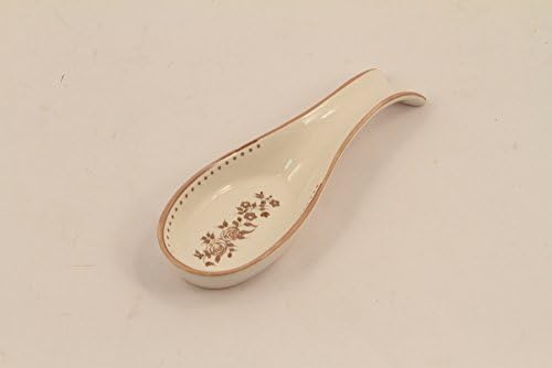 Spoon Rest Ceramic Flowers Brown 27 x 11.5 x H3 cm Accessory Tool Cooker