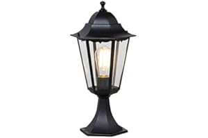 Qazqa Clásico/Antiguo Base de farol de exterior clásica negra 48,6 cm IP44 - New Orleans Acero inoxidable/Vidrio Alargada Adecuado para LED Max. 1 x 60 Watt