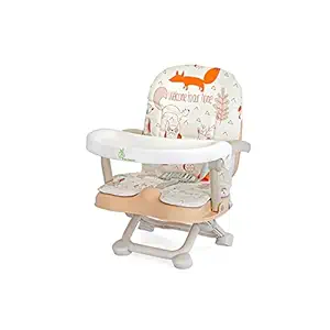 R For Rabbit Candy Pop 2 in 1 Booster Chair with 4 level height adjustment for Baby, Booster Feeding Chair -Portable Travel Chair - with Safety Belt and Removable Dining Tray for Infants and Toddlers of Age: 6 Months ? 3 years (Beige)