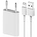 Produktbild LEONAS® 2in1 Set Lightning Kabel Ladekabel und Netzstecker USB für Apple iPhone X 8 Plus 7 6 6S 5 SE iPod iPad in weiss