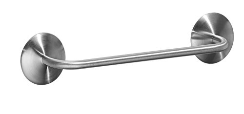 mDesign Handtuchstange selbstklebend – Länge: 28 cm, Farbe: Edelstahl Gebürstet – Geschirrtuchhalter Küchenschrank – Handtuchhalter ohne Bohren - 2