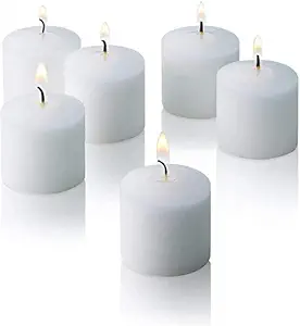 EYUVAA LABEL Unscented Wax Votive Candles 8 Hours Burning Ideal for Birthday Aromatherapy Party Candle Gardens & Home Decor (Set of 12, White)