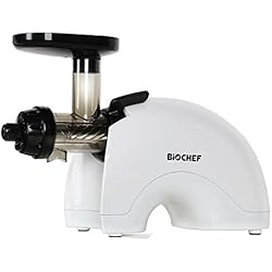 Extracteur de Jus BioChef Gemini Double Vis, Cold Press Juicer - Meilleur Extracteur de jus à Froid, Extraction Double Vis - Meilleur Rendement en Jus Sans Pulpe - Herbe de Blé (Blanc)