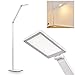 Produktbild LED Stehlampe Muture, dimmbare Stehleuchte aus metall in Alufarben, mit verstellbarem Leuchtenkopf, 7,5 Watt, 580 Lumen, Lichtfarbe 3000 Kelvin (warmweiß), Bodenlampe mit 3-Stufen Touchdimmer
