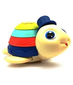 MALOREN Bump and Go Turtle/Tortoise Toy with 3D Lights, Musical Toy for Kids