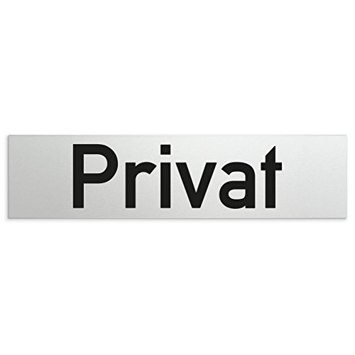 Aluminium Türschild „Privat“ 160 x 40 x 1,5mm (Oberfläche veredelt) • Selbstklebend - 2