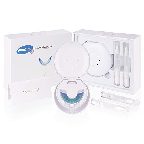 AmazingSmile - Kit profesional de blanqueamiento dental, boquilla de blanqueo láser Ever 16 LED con gel de blanqueamiento dental orgánico y vegano. Quitamanchas aprobado por la FDA sin bacterias.